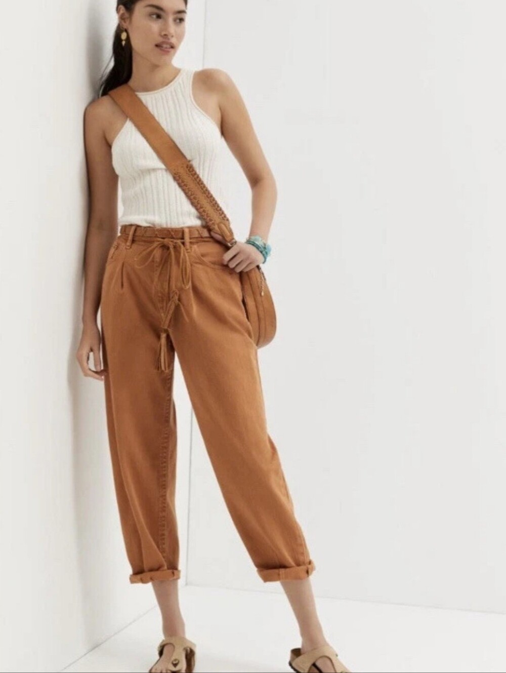 Pilcro Anthropologie The Breaker Barrel High Rise Relaxed Jeans 27 Pleated